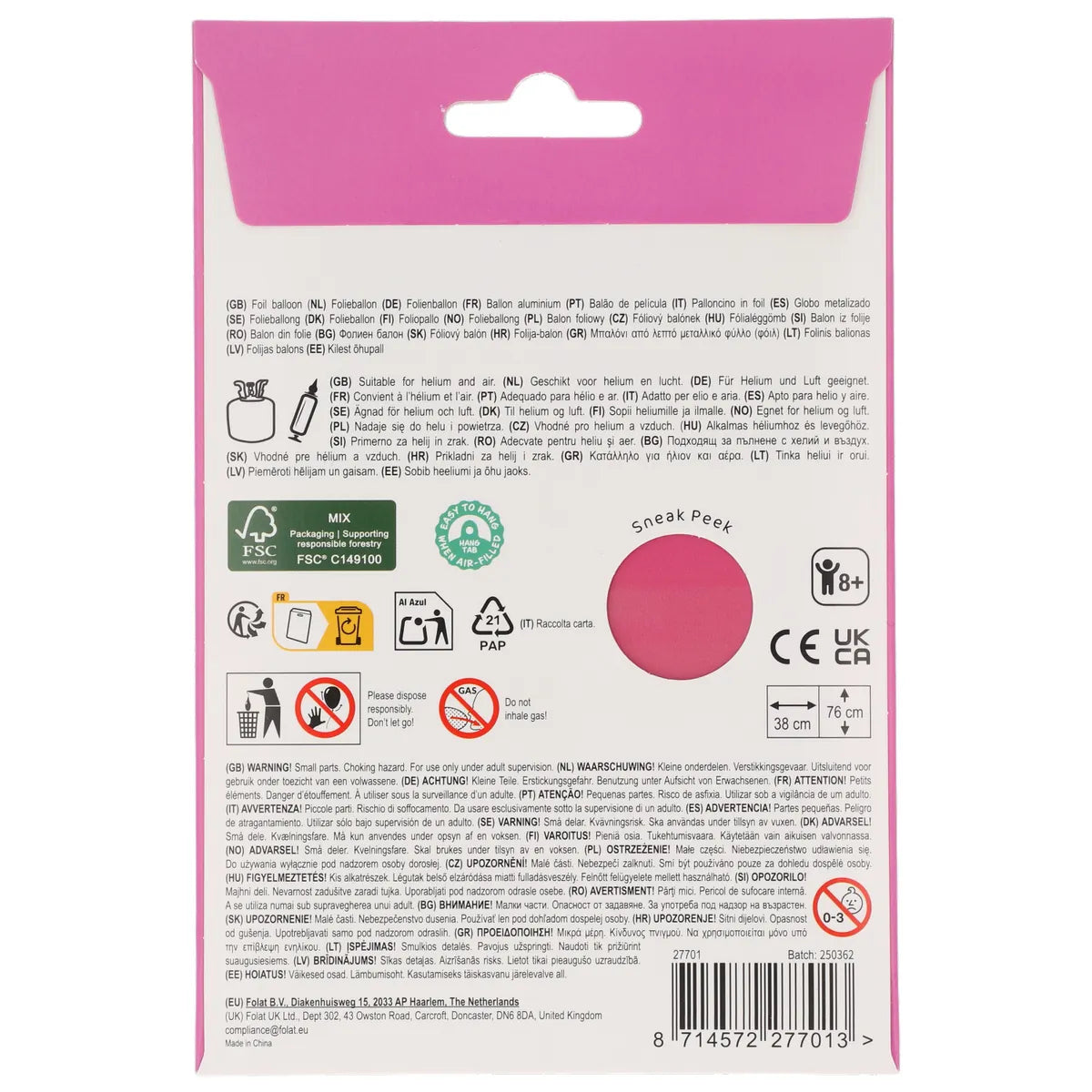 Kawaii Party Bubble Tea Foil Balloon - 38x76cm