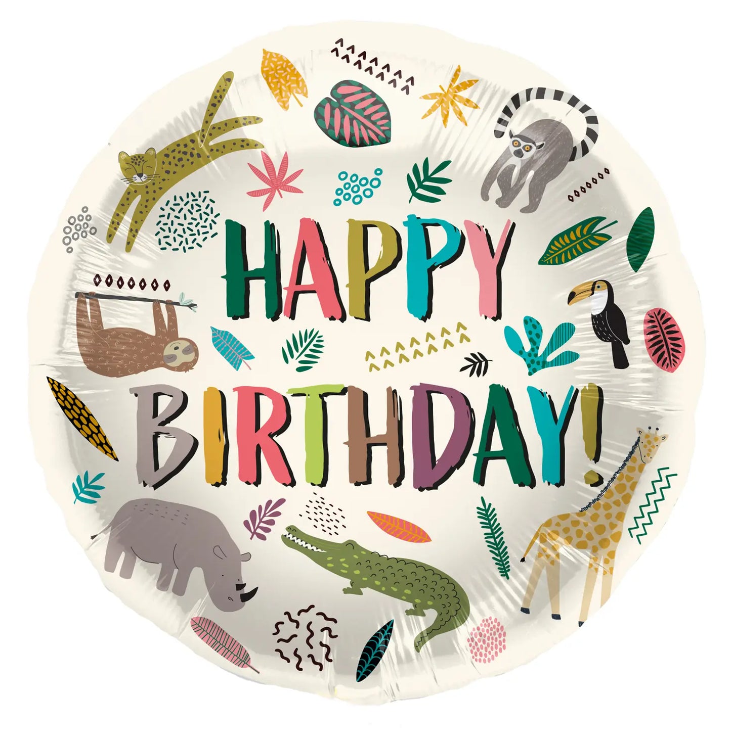 Zoo Party Foil Balloon - 45cm