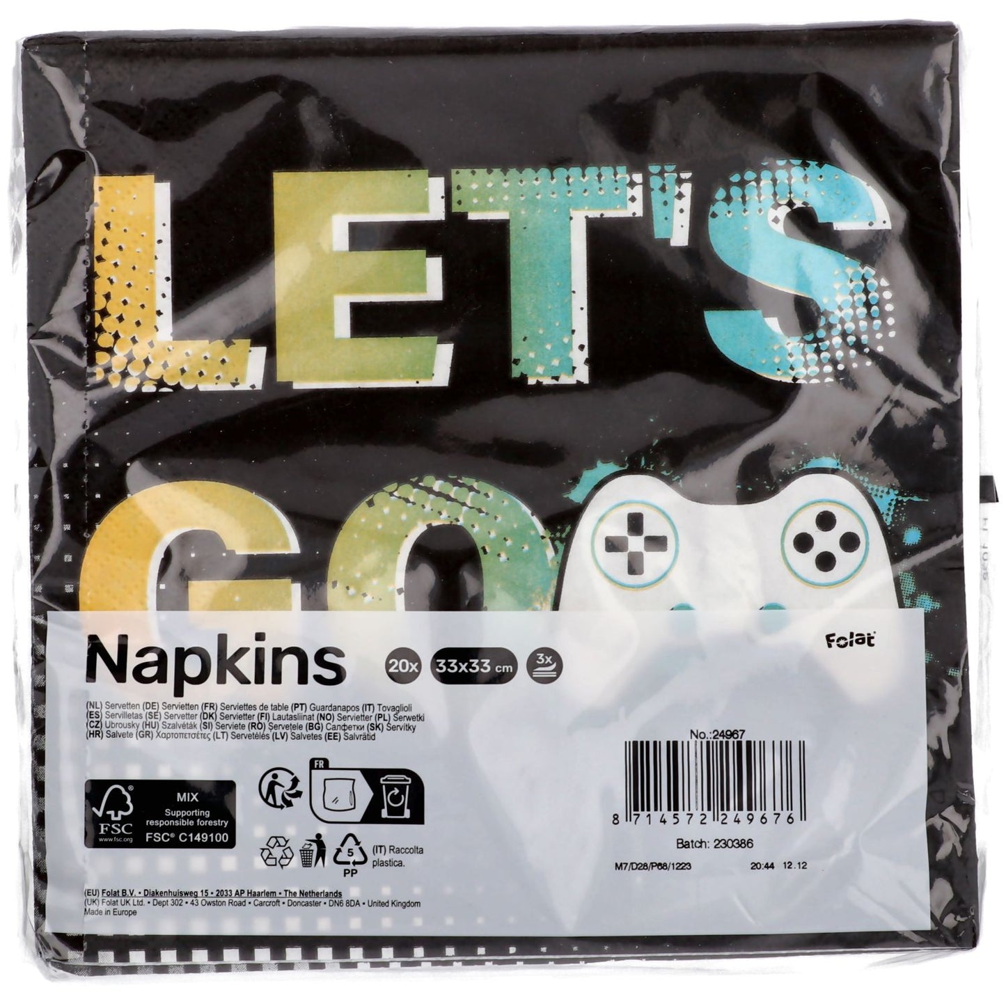 Level Up Gaming Party Napkins 33 x 33 cm - 20 pieces