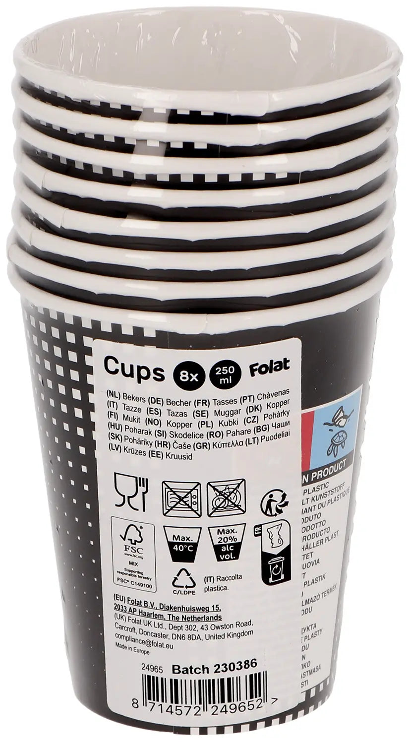 Level Up Gaming Paper Cups 250 ml - 8 pieces