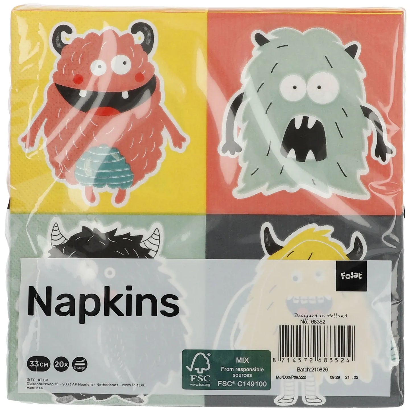 Monster Bash Party Napkins 33x33cm - 20 pieces