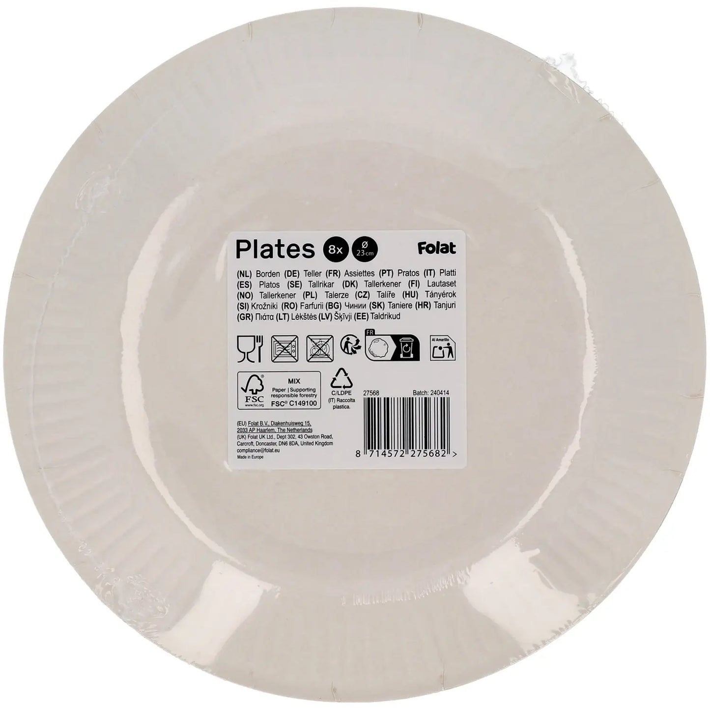 Football Party Paper Plates 23cm - 8 Pieces