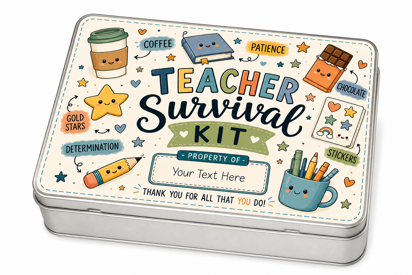 Personalised Teacher Survival Kit Gift Tin