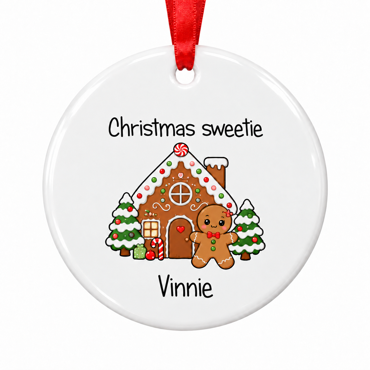 Personalised Bauble Ceramic Ornament - Gingerbread Male