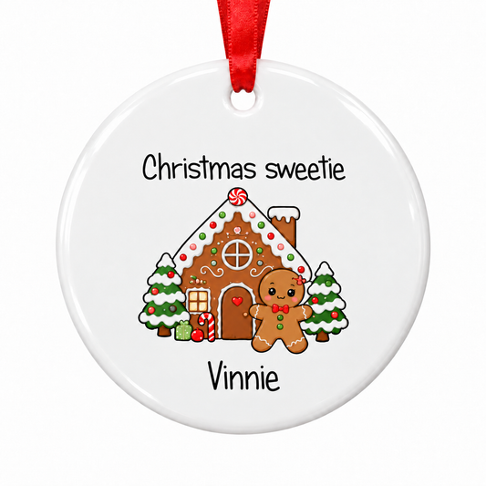 Personalised Bauble Ceramic Ornament - Gingerbread Male