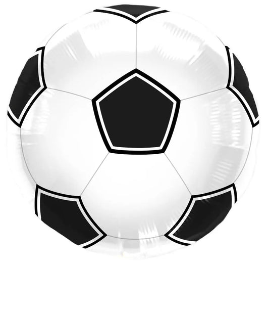 Football Foil Balloon Black-White - 45 cm