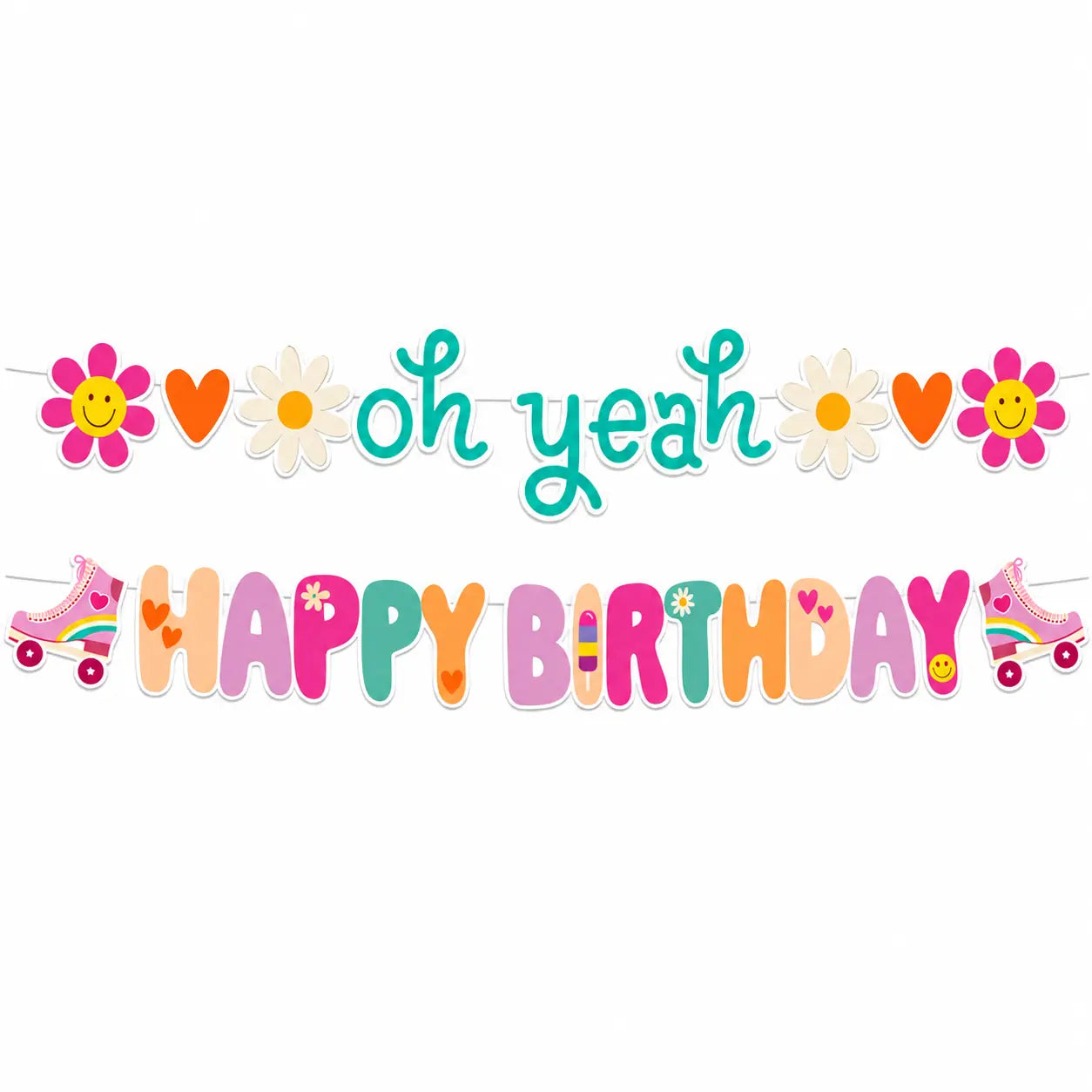 Boho Girlz Party Banner "Oh yeah Happy Birthday" 1.5m