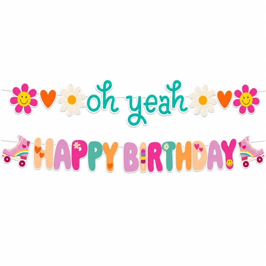 Boho Girlz Party Garland "Oh yeah Happy Birthday" 1.5m