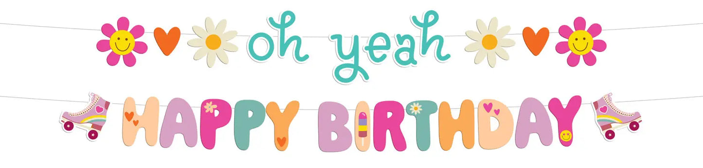 Boho Girlz Party Garland "Oh yeah Happy Birthday" 1.5m