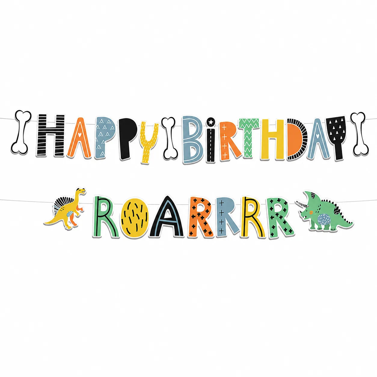 Dino Roars Party Banner - 2 Pieces