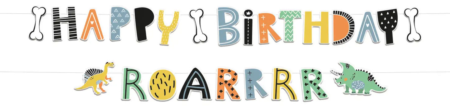Dino Roars Party Garland - 2 Pieces
