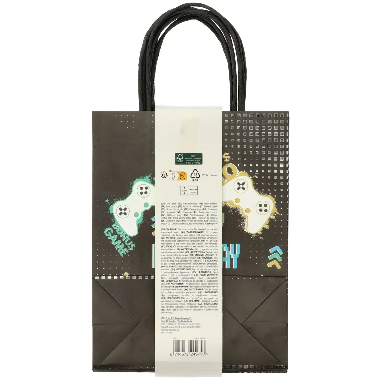 Level Up Gaming Party Gift Bags 20x27cm - 6 Pieces