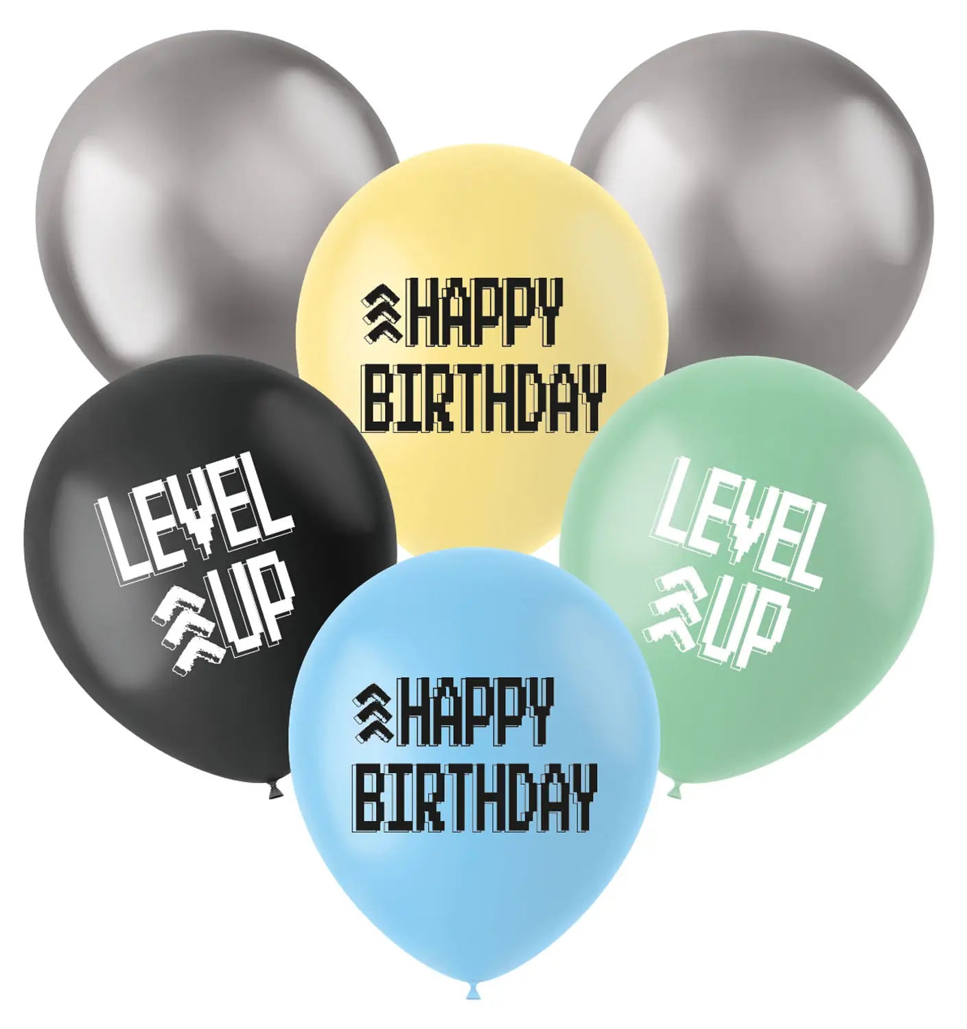 Level Up Gaming Party Latex Balloons 33cm - 6 Pieces