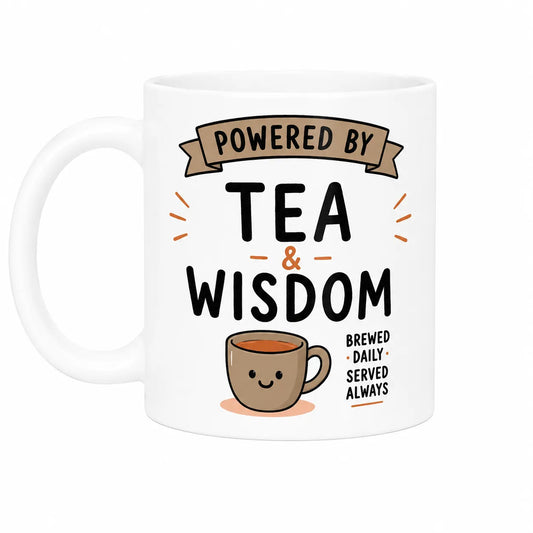 Powered by Tea and Wisdom Mug