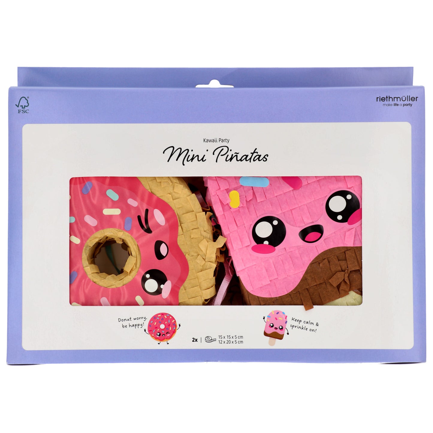 Kawaii Ice Cream and Dougnut Pinata - 2 Pieces
