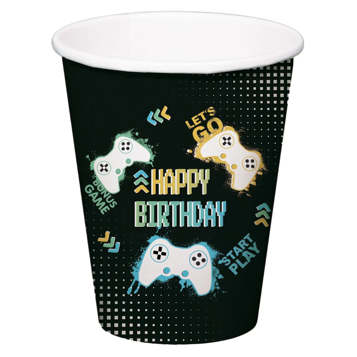 Level Up Gaming Paper Cups 250 ml - 8 pieces
