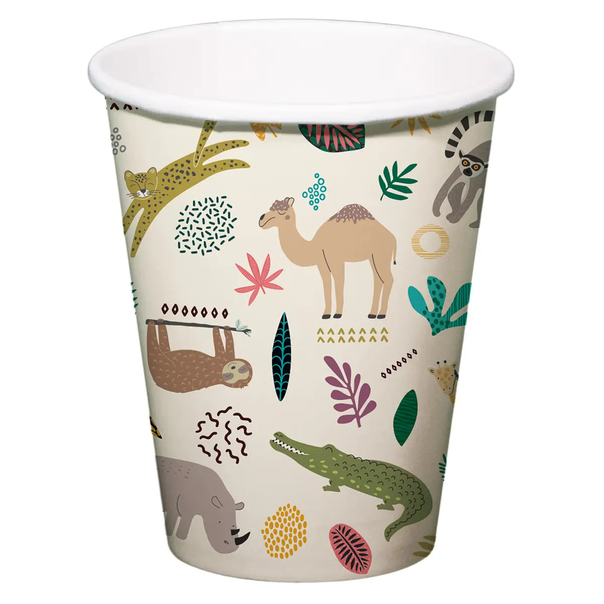Zoo Party Paper Cups 250ml - 8 Pieces