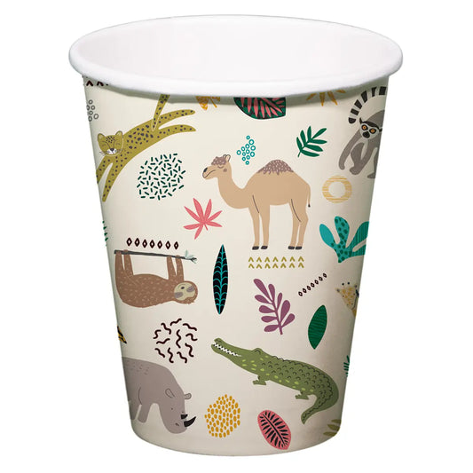 Zoo Party Paper Cups 250ml - 8 Pieces