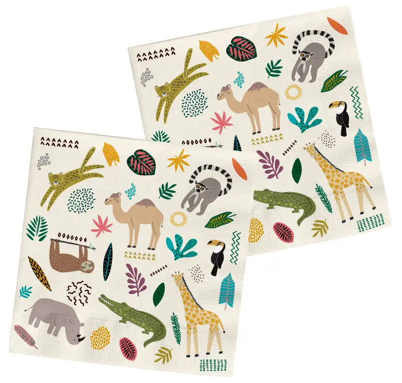 Zoo Party Paper Napkins 33x33cm - 20 Pieces