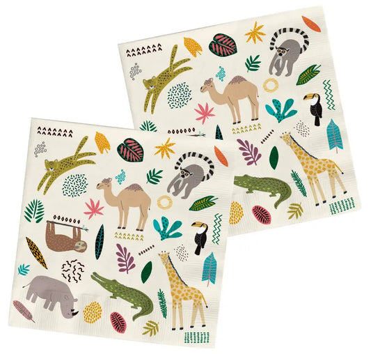 Zoo Party Paper Napkins 33x33cm - 20 Pieces