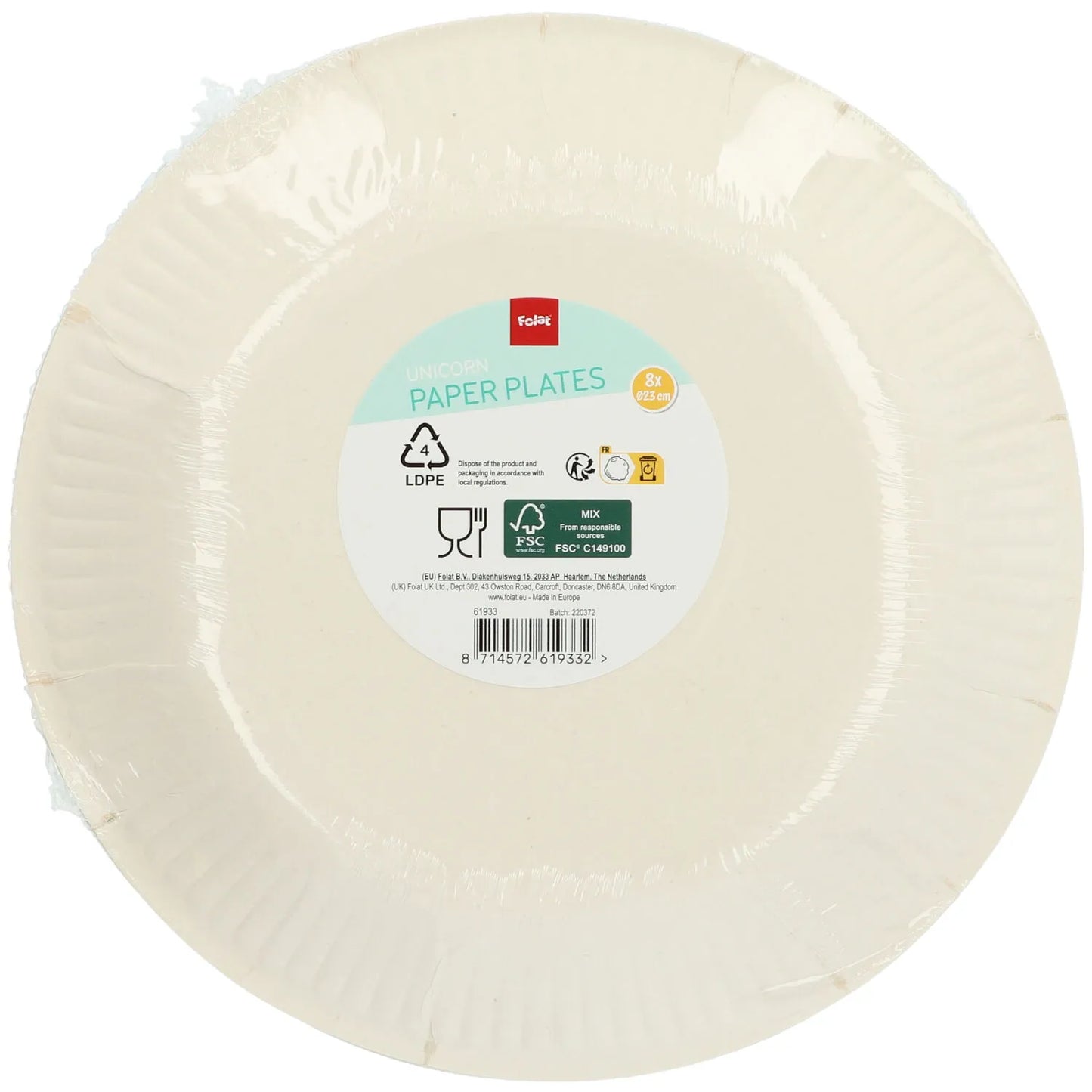 Unicorn Party Paper Plates 23 cm - 8 pieces