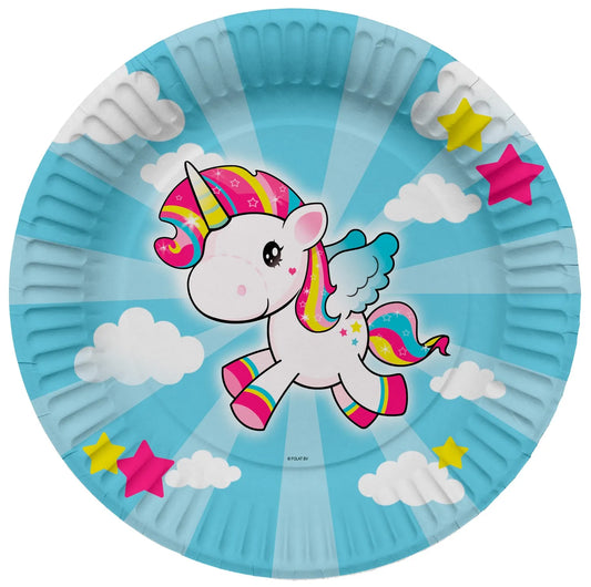 Unicorn Party Paper Plates 23 cm - 8 pieces