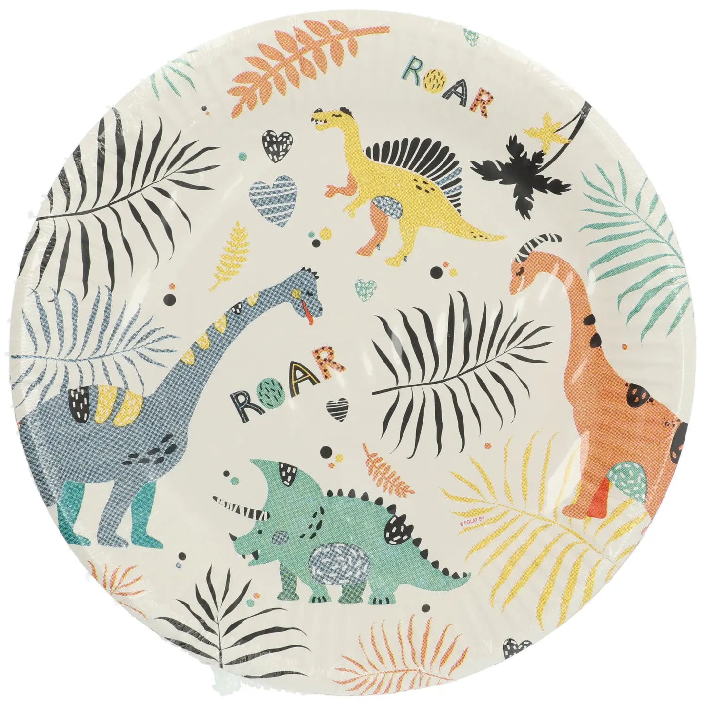 Dino Roars Party Paper Plates 23cm - 8 Pieces