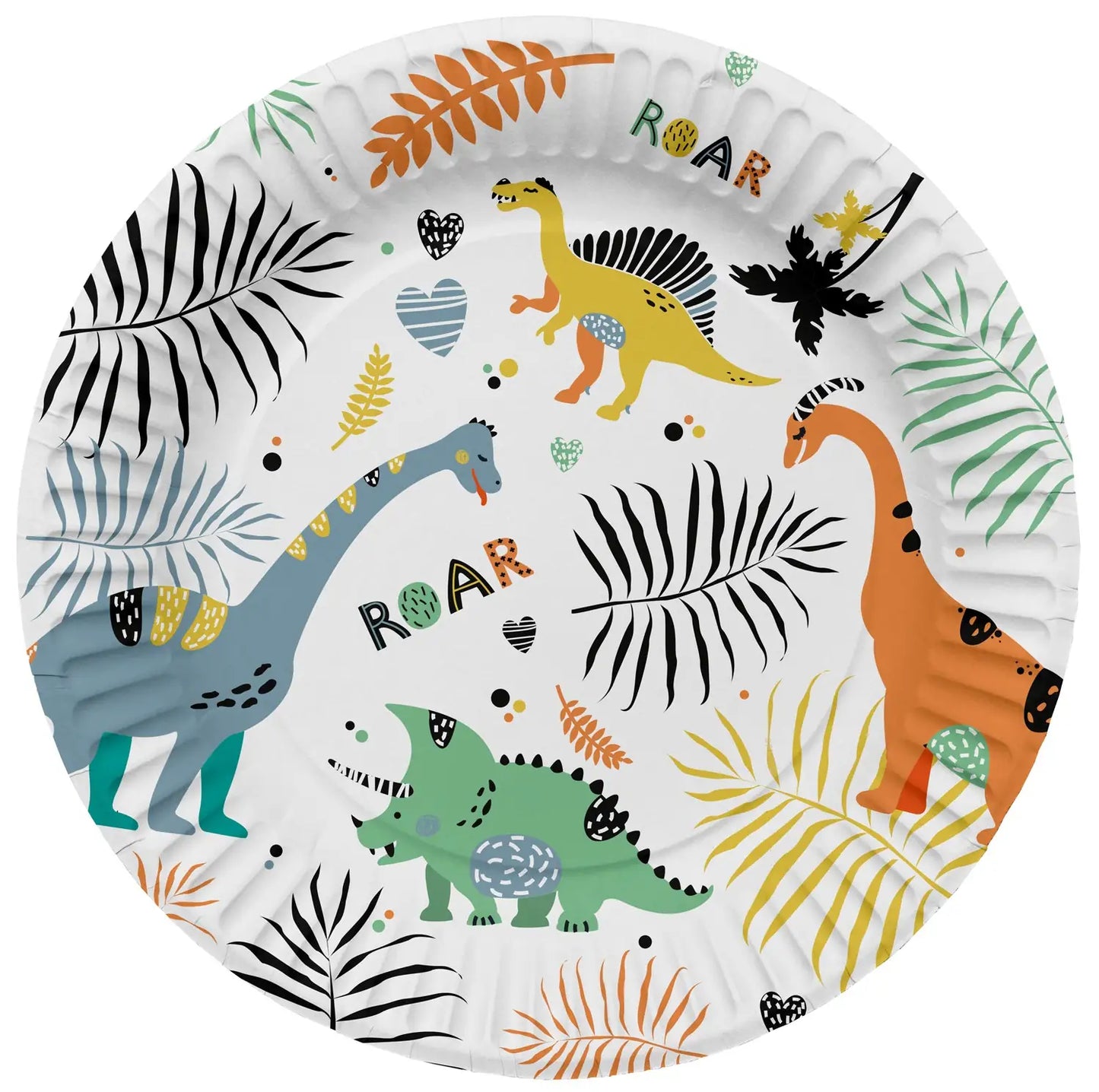 Dino Roars Party Paper Plates 23cm - 8 Pieces