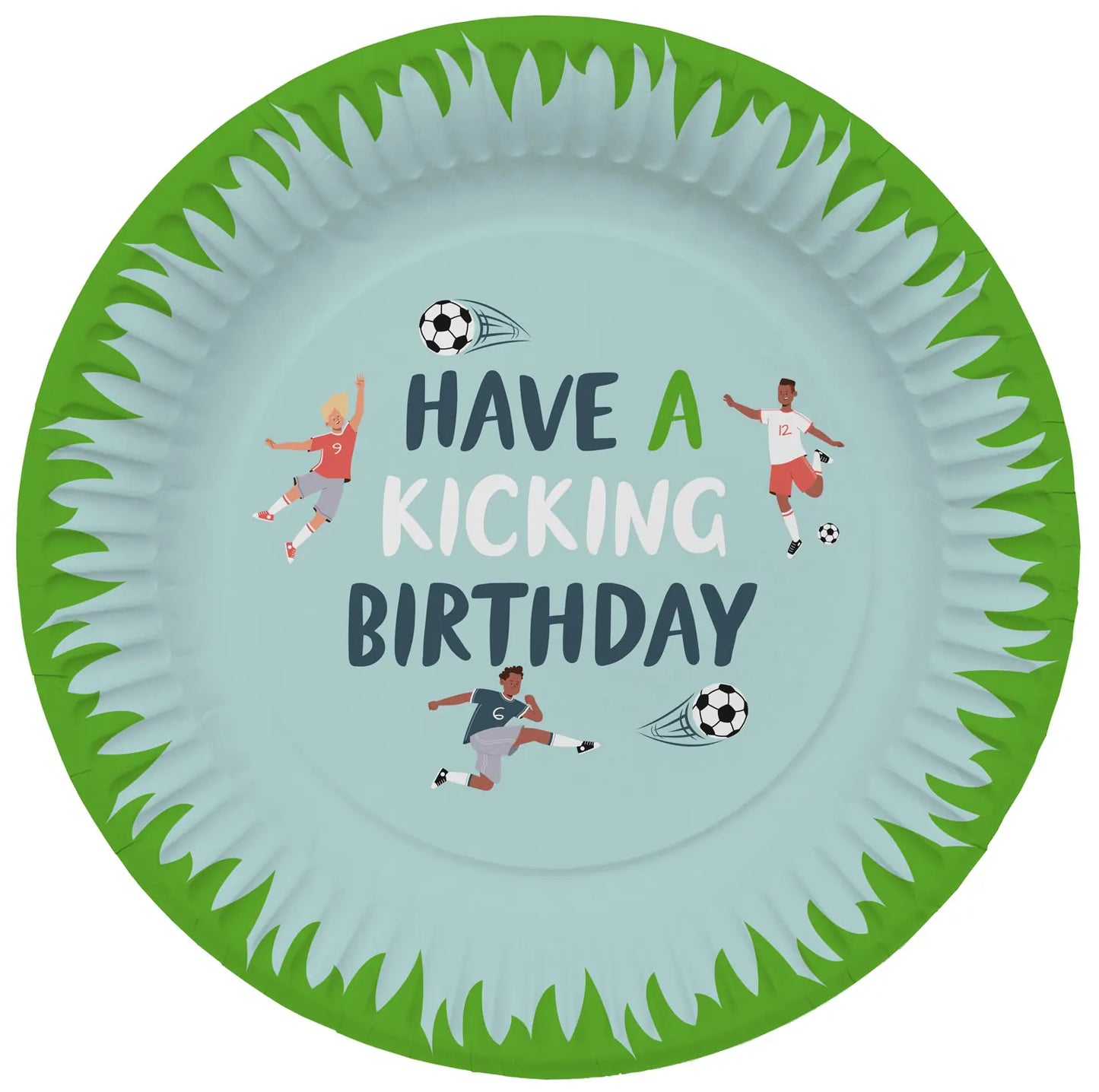 Football Party Paper Plates 23cm - 8 Pieces