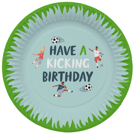 Football Party Paper Plates 23cm - 8 Pieces