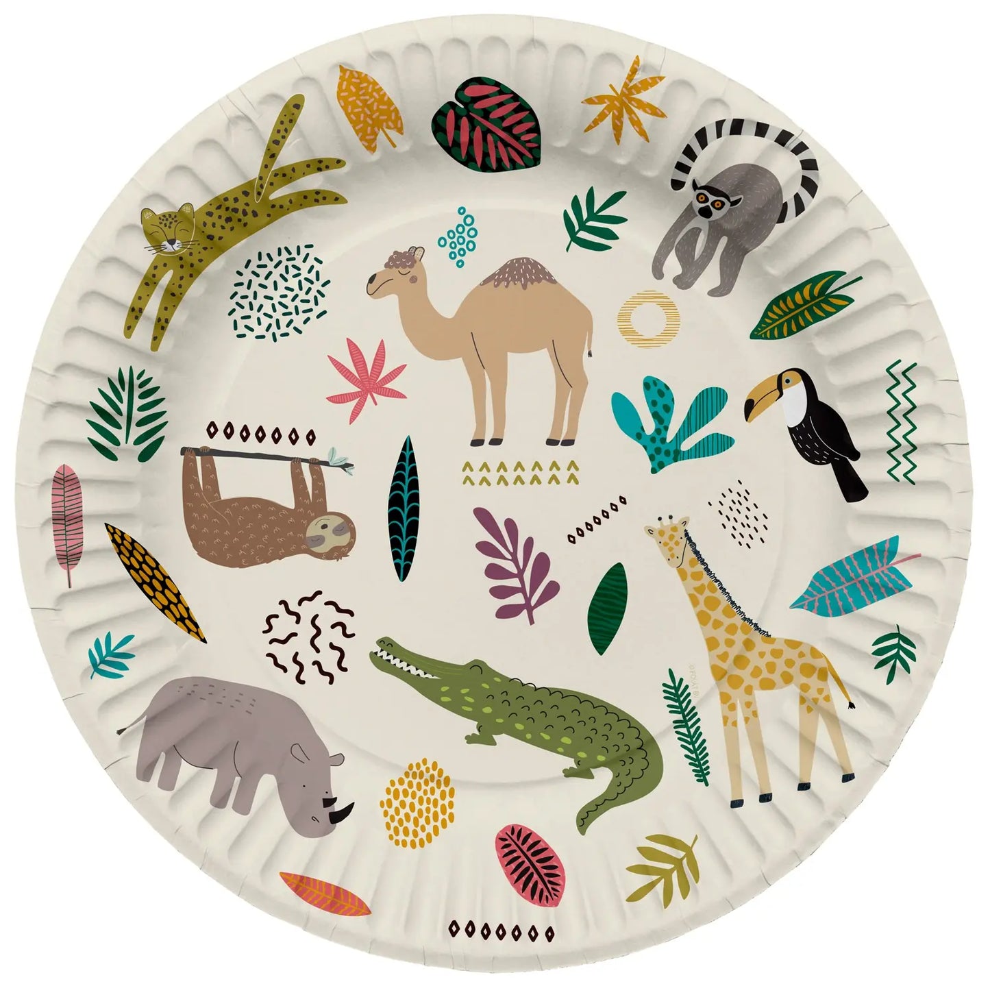 Zoo Party Paper Plates 23cm - 8 Pieces