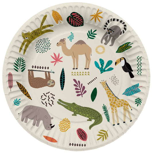 Zoo Party Paper Plates 23cm - 8 Pieces
