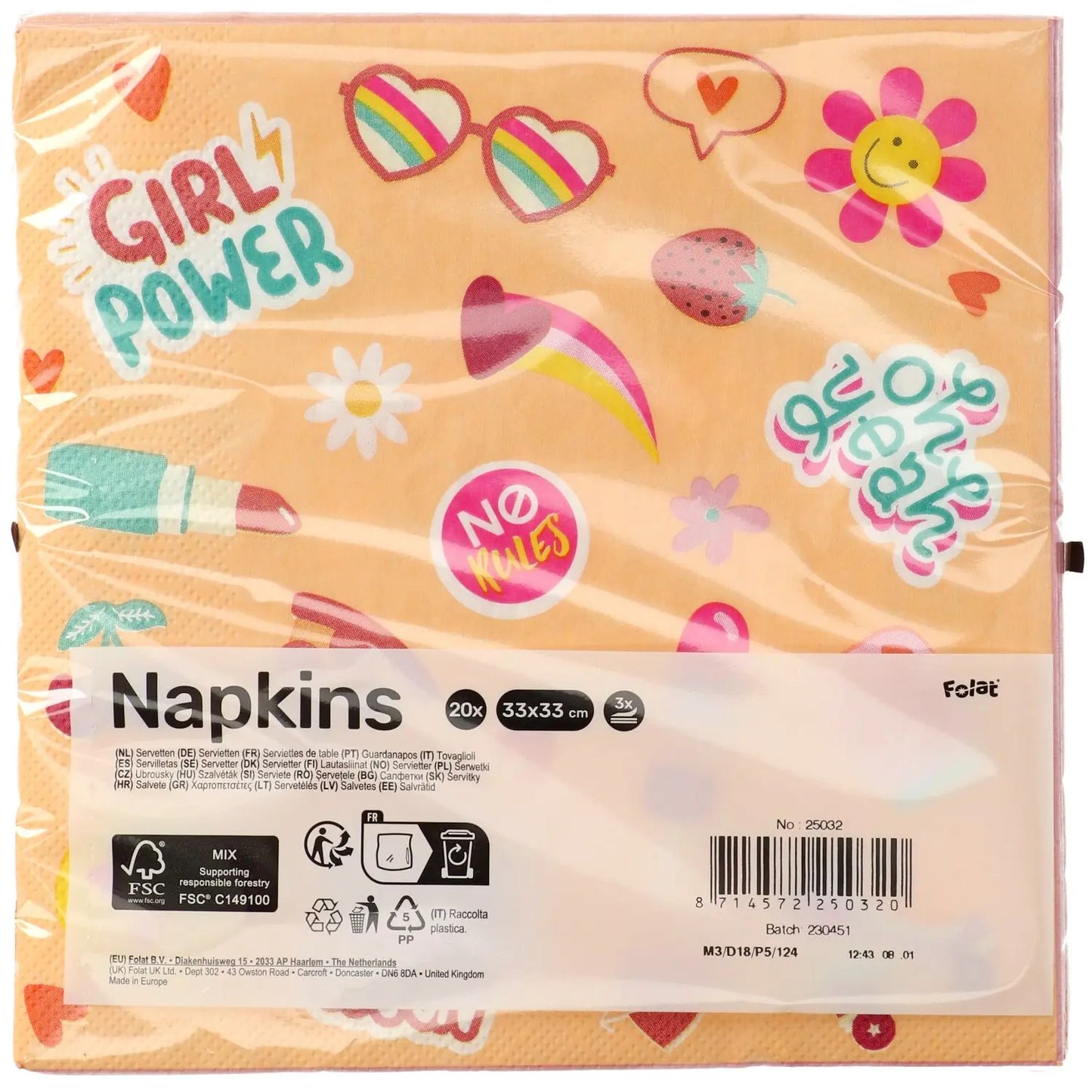 Boho Girlz Party Napkins 33x33cm - 20 Pieces