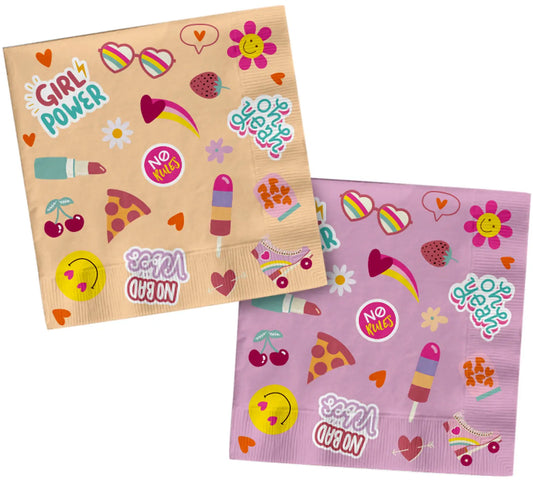 Boho Girlz Party Napkins 33x33cm - 20 Pieces
