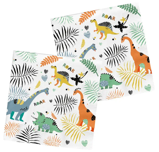 Dino Roars Party Napkins 33x33cm - 20 Pieces