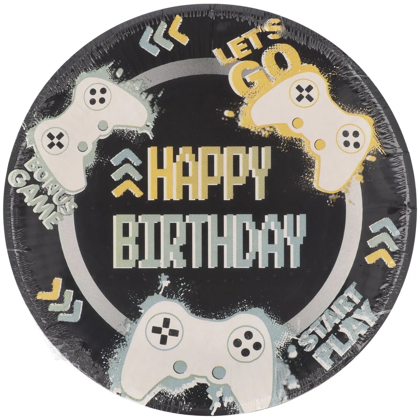 Level Up Gaming Party Paper Plates 23cm - 8 Pieces