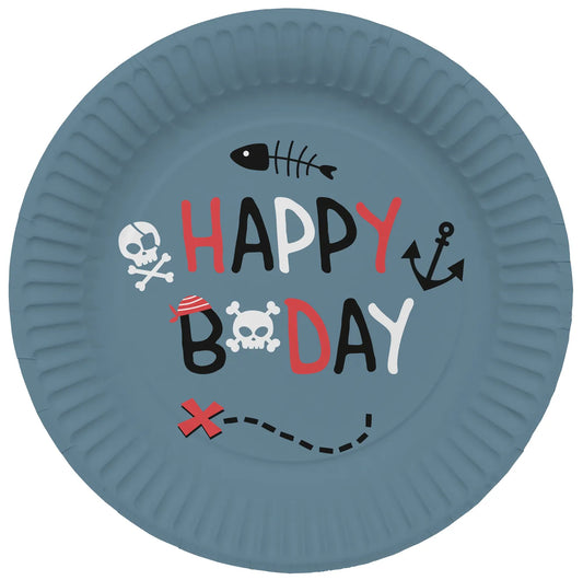 Pirate Party Plates 23cm - 8 Pieces