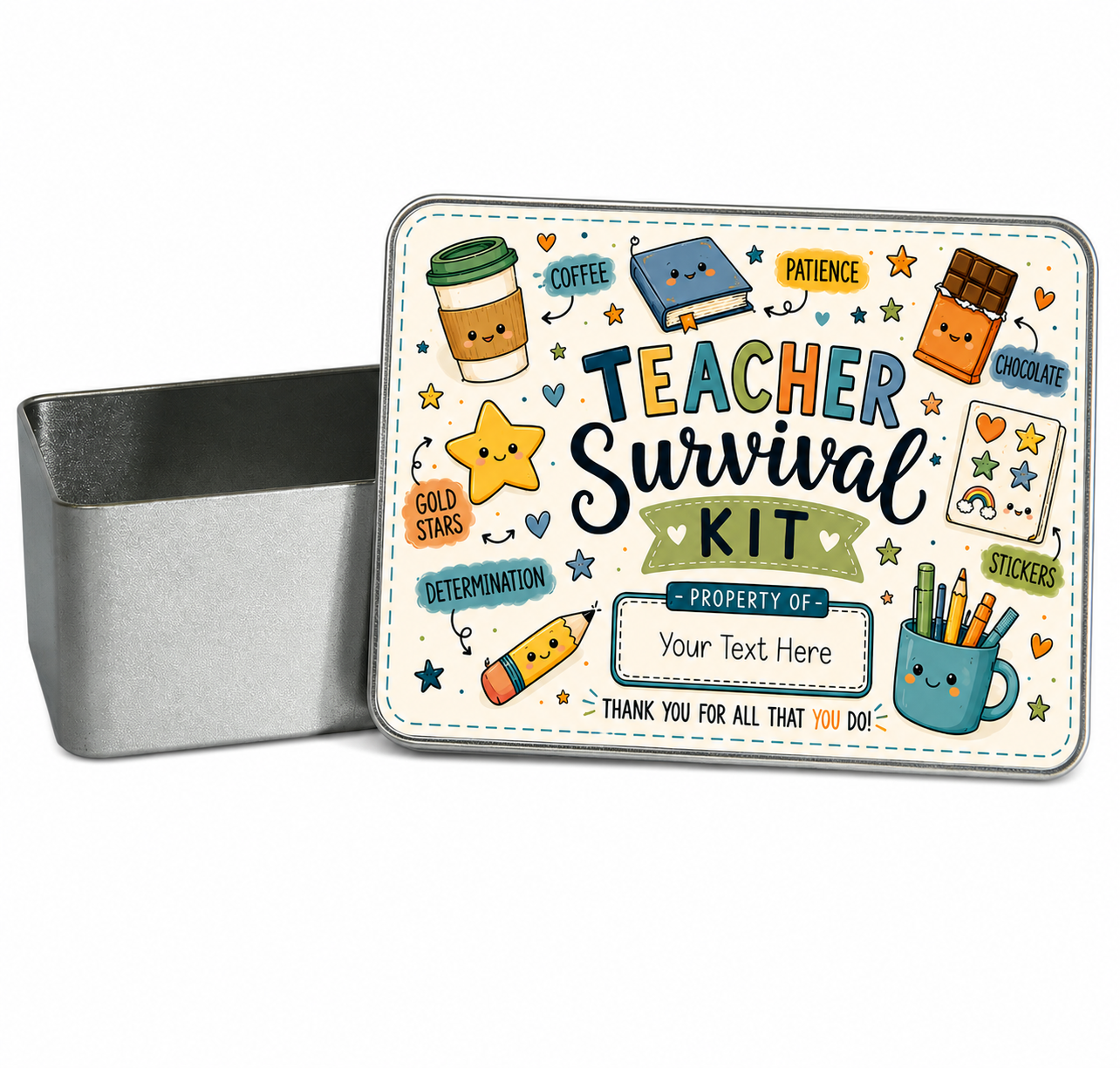 Personalised Teacher Survival Kit Gift Tin