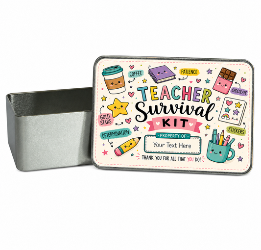 Personalised Teacher Survival Kit Gift Tin