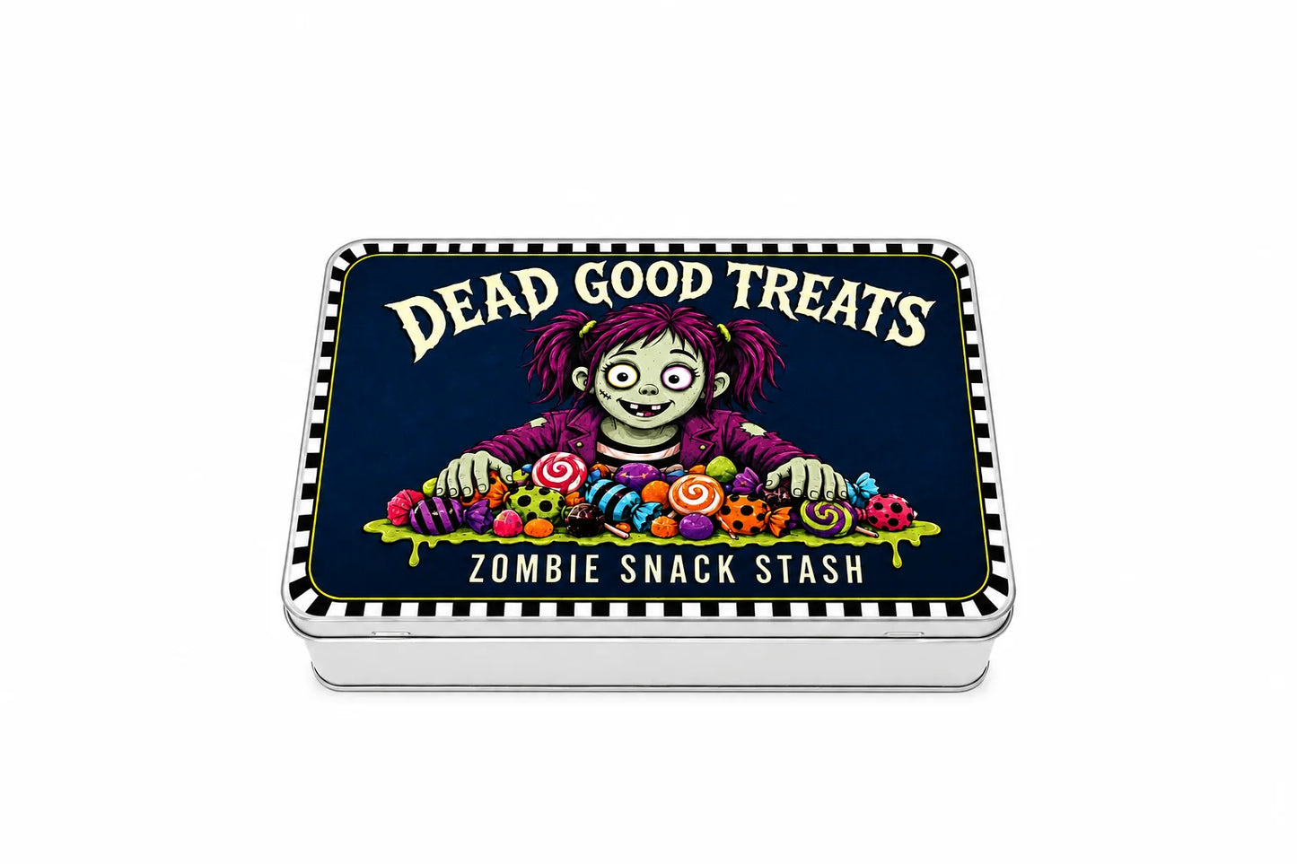 Dead Good Treats Halloween Tin - Zombie Girl