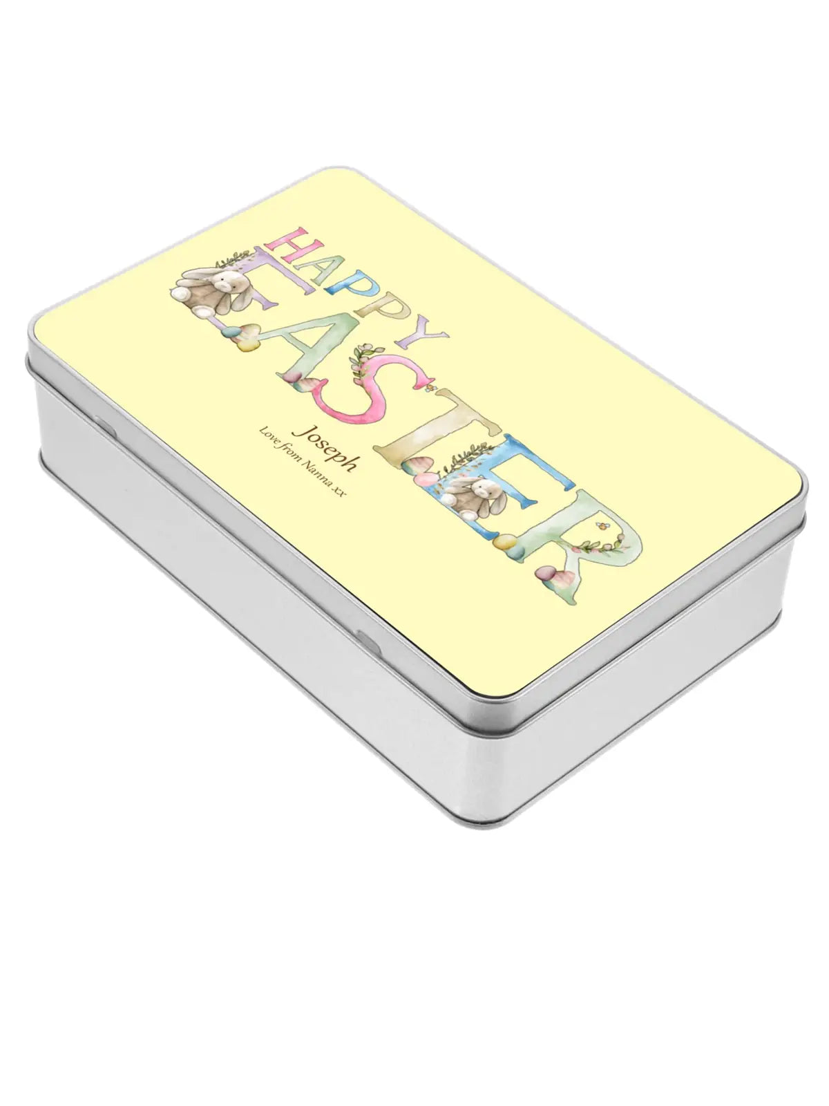Personalised Happy Easter Bunny Rabbit Gift Tin