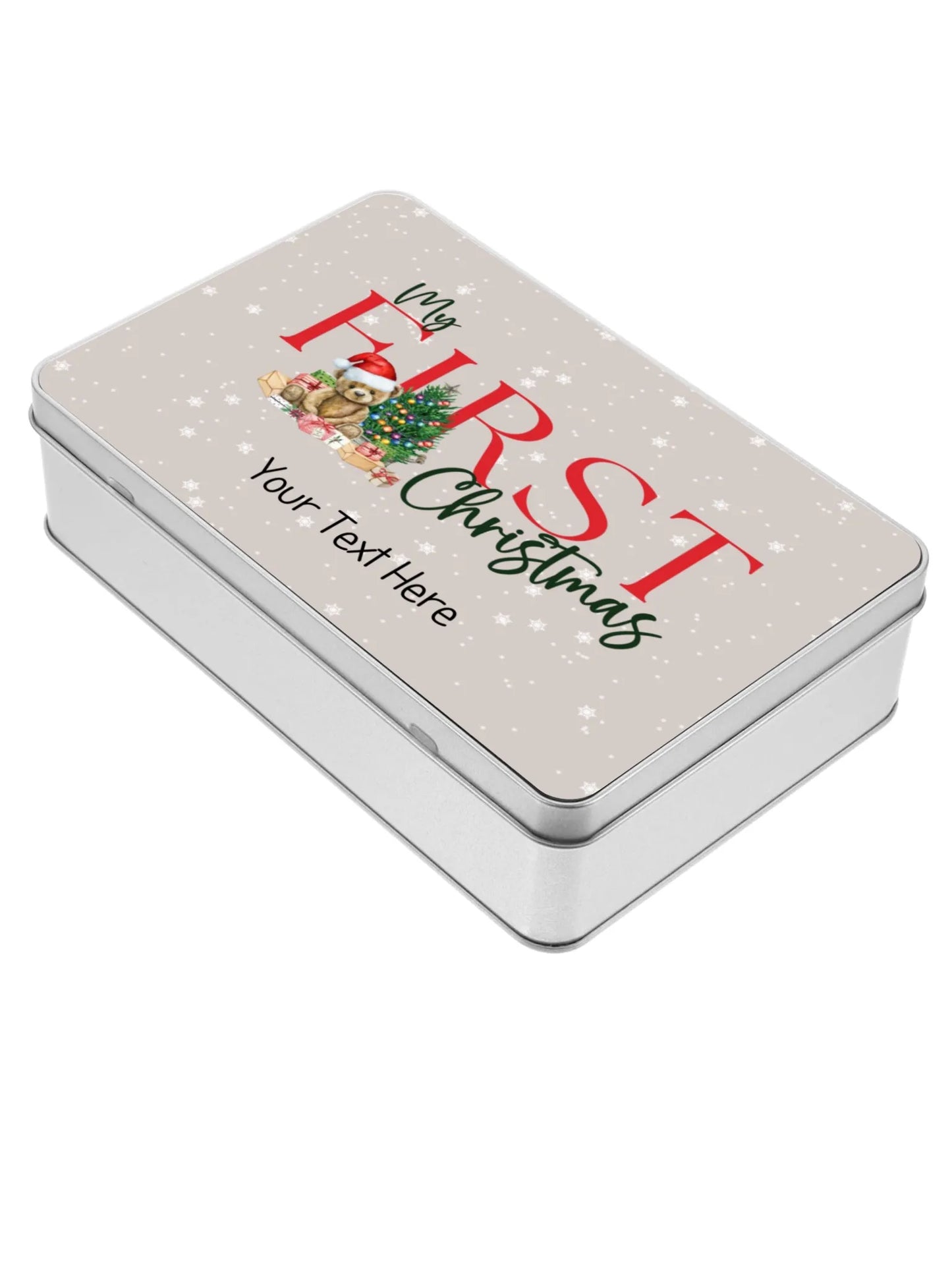 Personalised My First Christmas Tin,  Baby's Gift, Keepsake, Memory Box