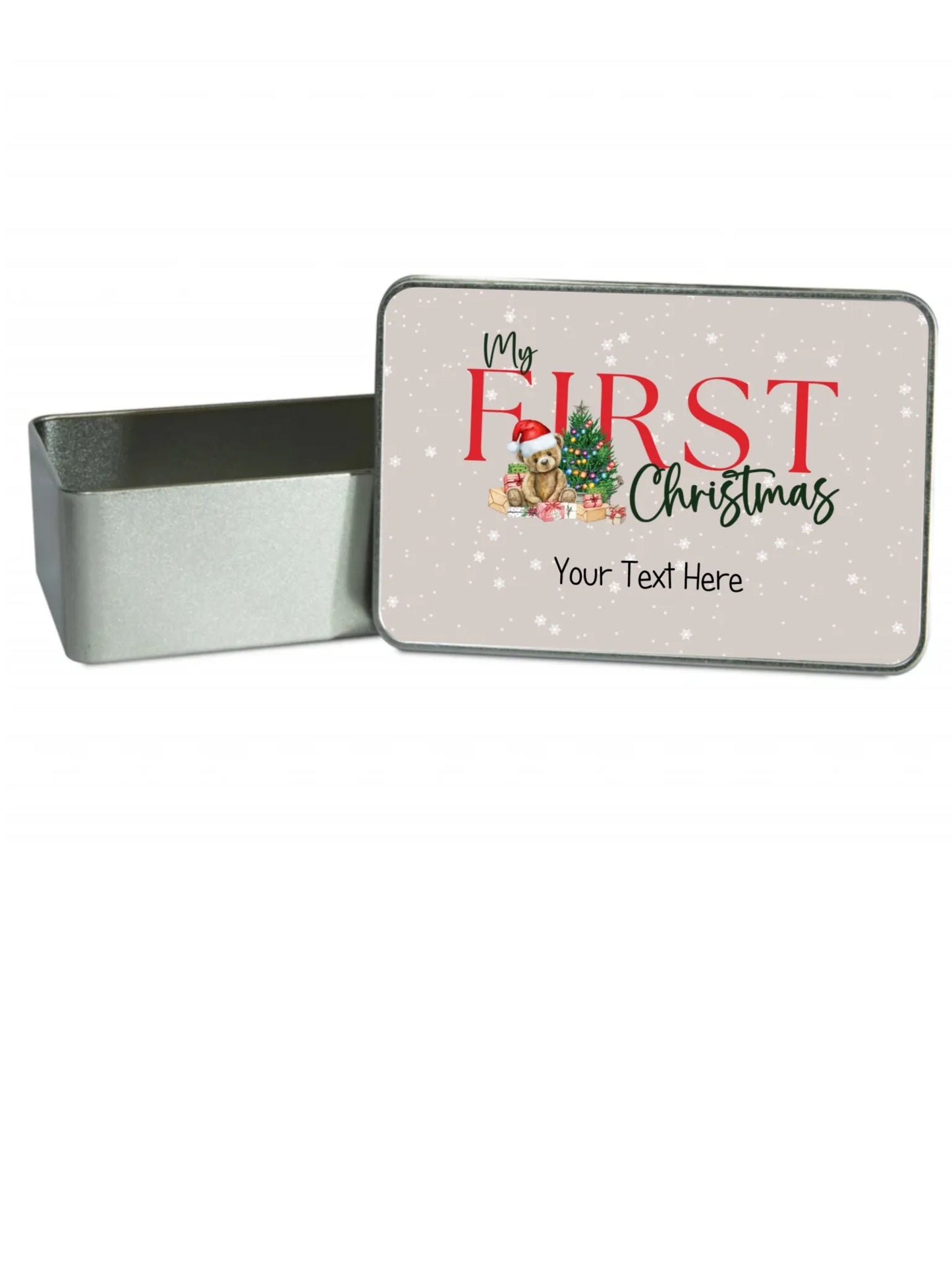 Personalised My First Christmas Tin,  Baby's Gift, Keepsake, Memory Box