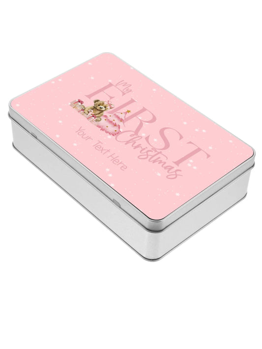 Personalised My First Christmas Tin,  Baby's Gift, Keepsake, Memory Box