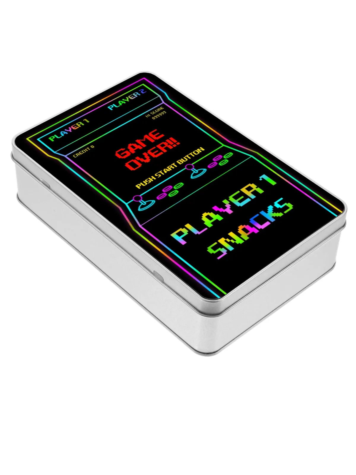 Retro Arcade Storage Tin Player 1 Snacks, Gamer Gift
