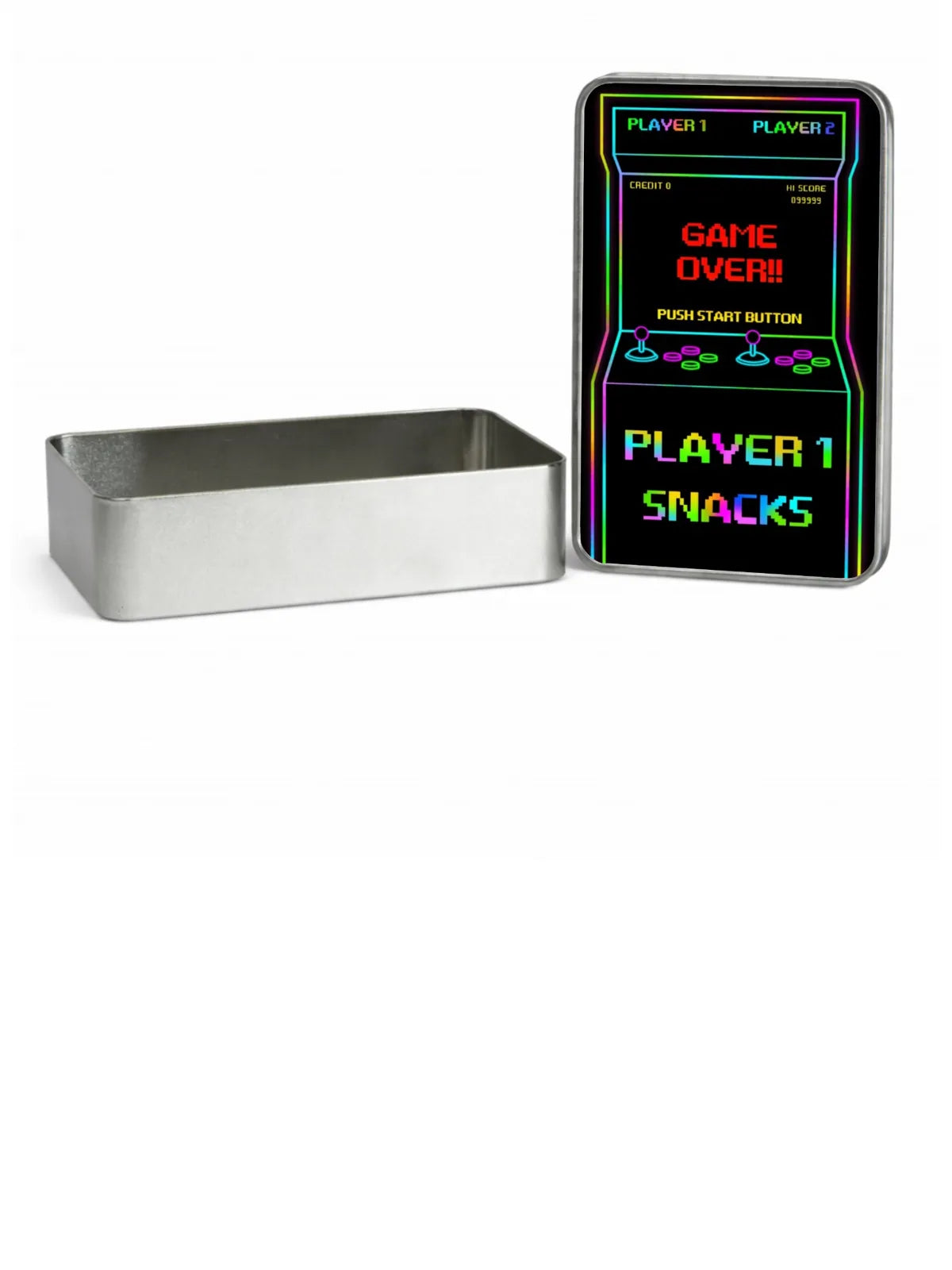 Retro Arcade Storage Tin Player 1 Snacks, Gamer Gift
