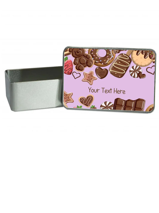 Personalised Your Text and Background Colour Storage Tin Gift